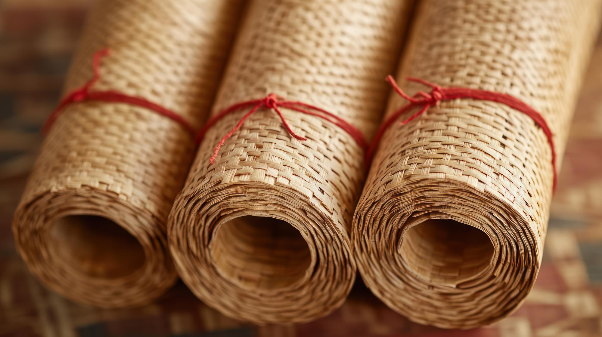 Rollos combinados con mimbre